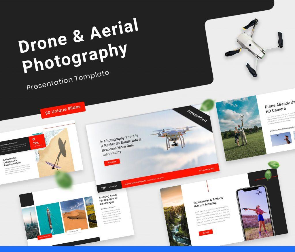 Xevana - Drone &amp; Aerial Photography PowerPoint Template