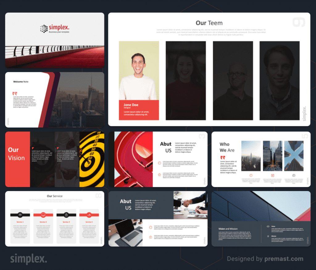 Simplex – Free Minimal Business Plan PowerPoint Template