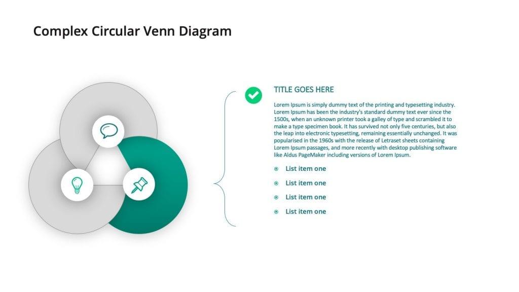 Complex Circular Venn Diagram Powerpoint template