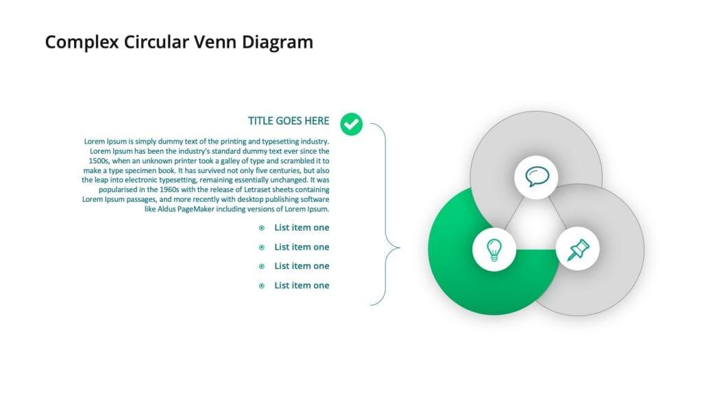 Complex Circular Venn Diagram Powerpoint template