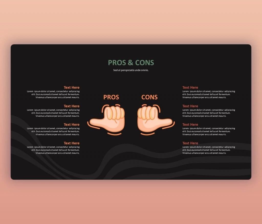 Pros and Cons PowerPoint Template Free PPT