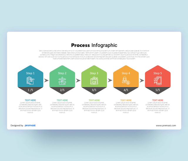 5 steps process infographic