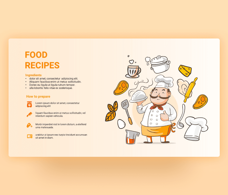 Food Recipe PowerPoint Template Free Download PPT