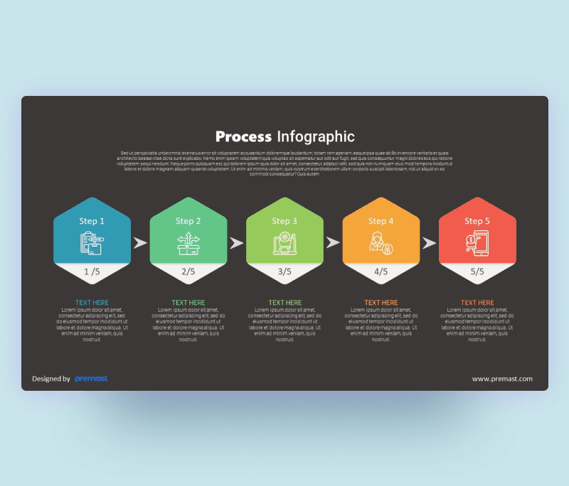 5 steps process infographic