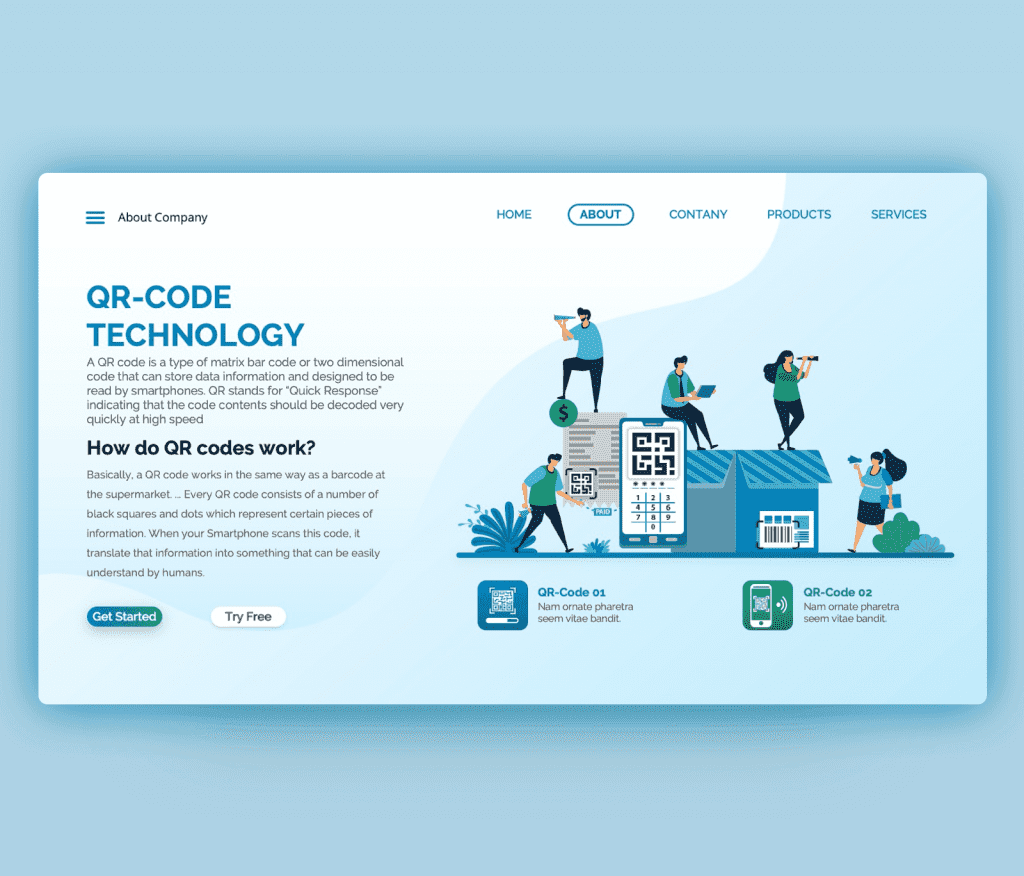 QR Code Technology PowerPoint Template Free
