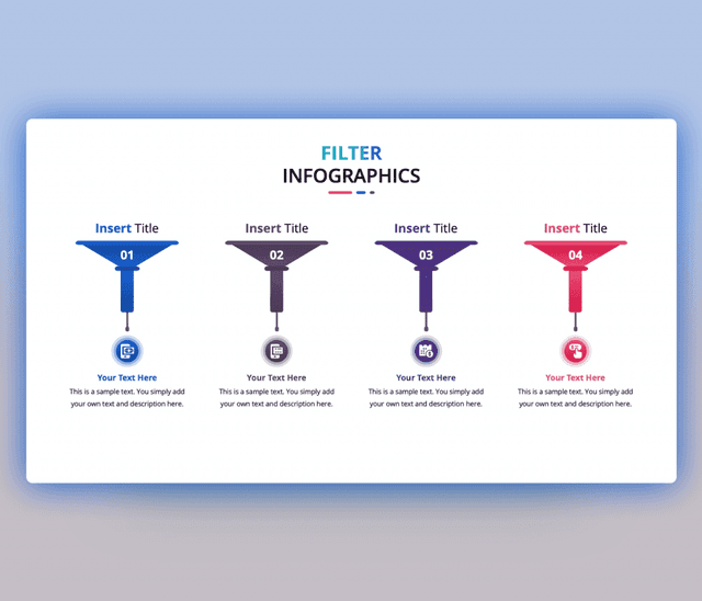 Free Infographic with Filter Icons PowerPoint PPT