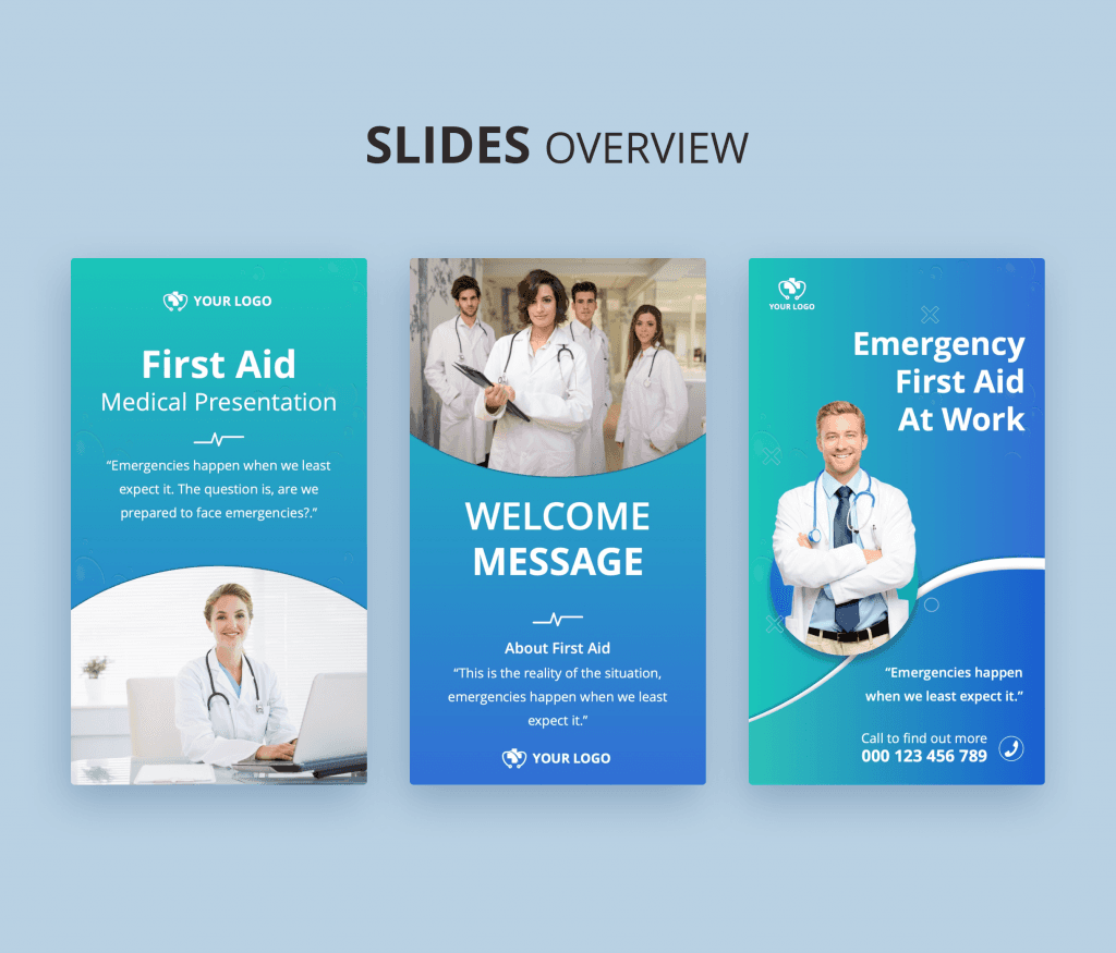 Medical First Aid Social Media PowerPoint Template