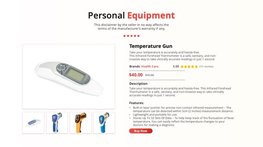 Thermometer Gun Isometric Medical Digital Noncontact Infrared