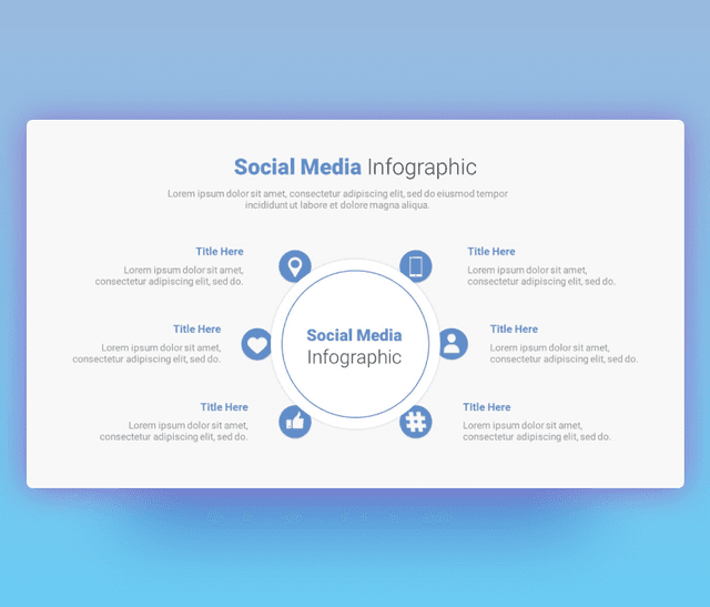 6 Step Social Media Circular Infographic PPT Template