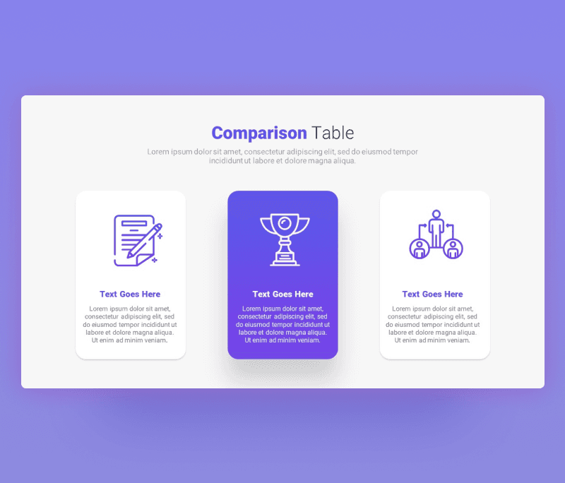 Simple Comparison Table PowerPoint Template