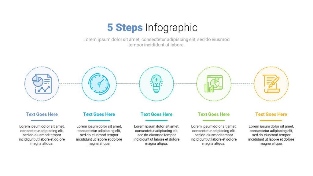 5 Steps Process Infographic Template for Presentation