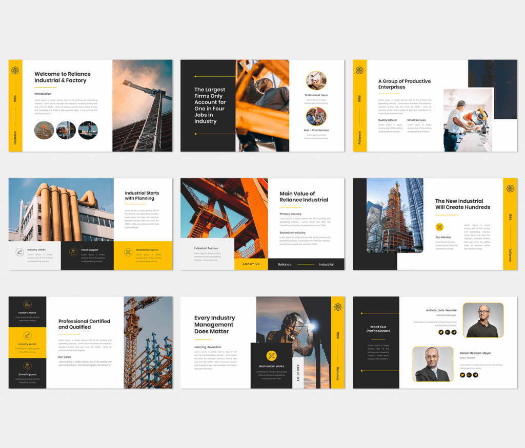 Reliance – Industrial &amp; Factory  Google Slides Template