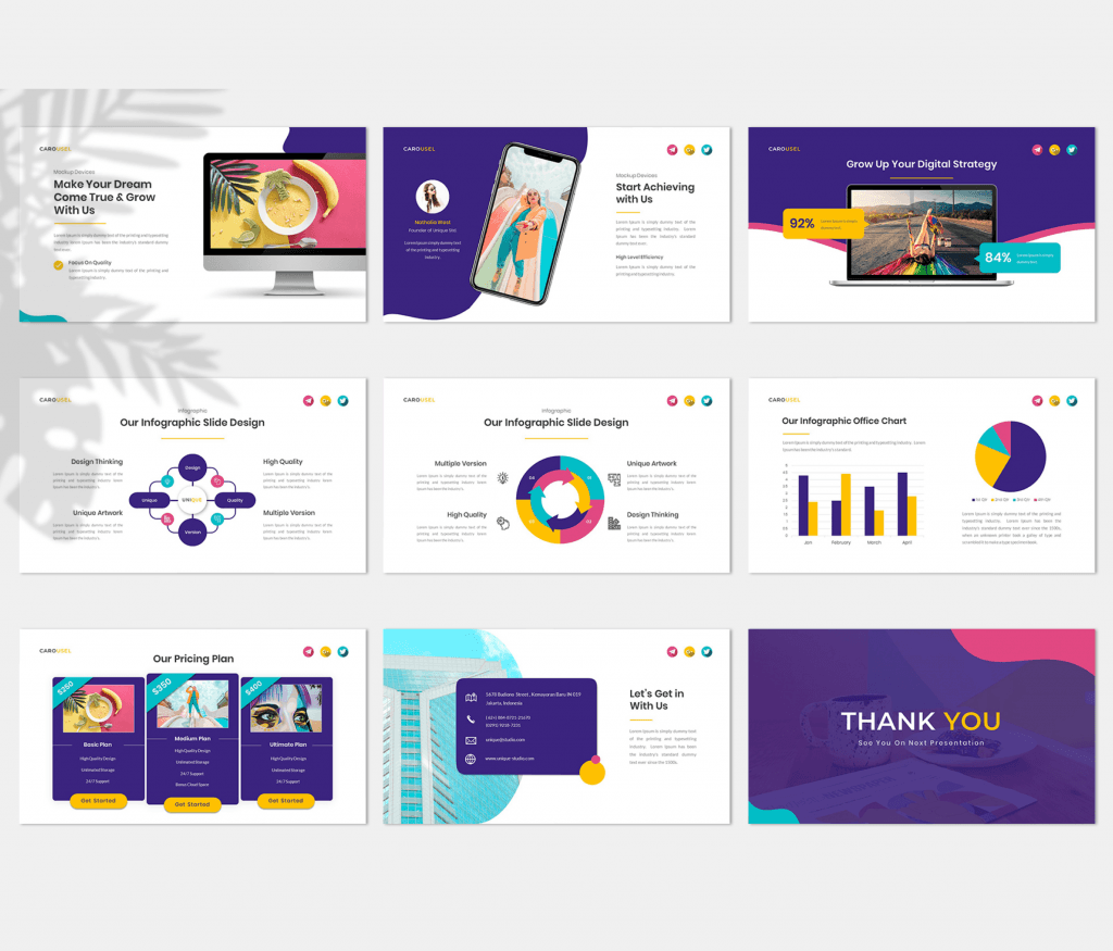 Carousel –  Colorful Modern Presentation Google slide