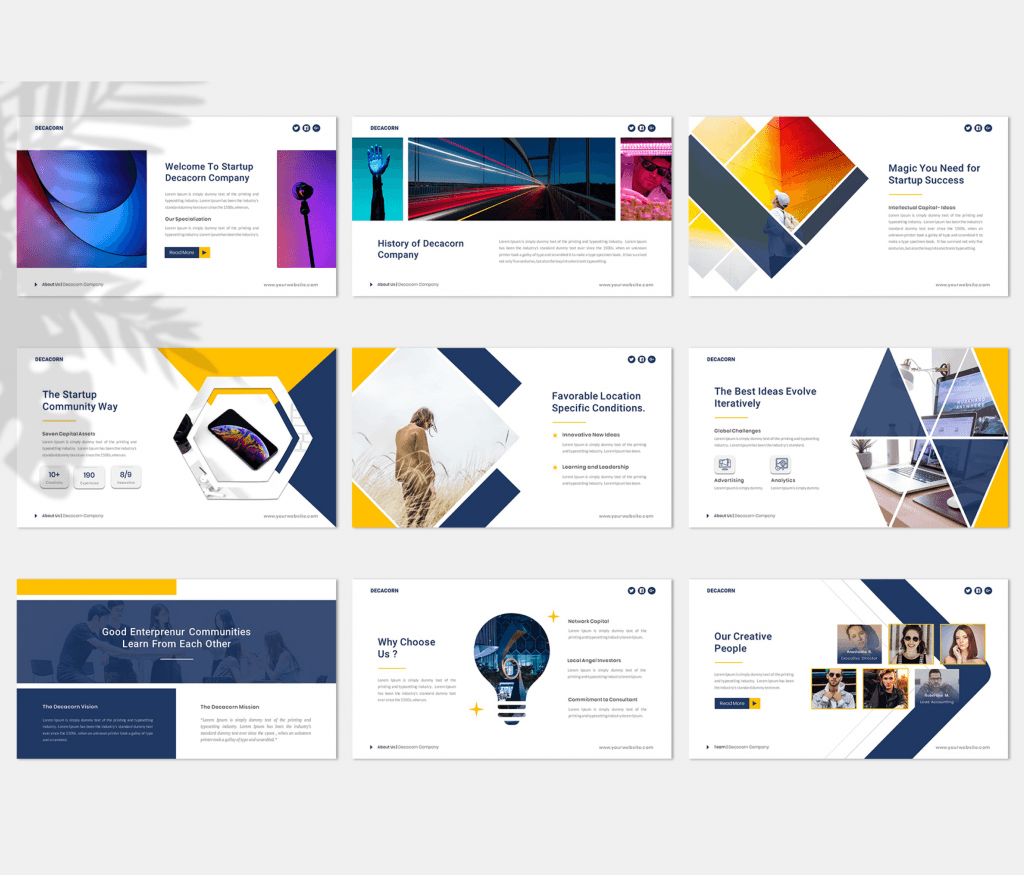 Decacorn – Startup Presentation Template