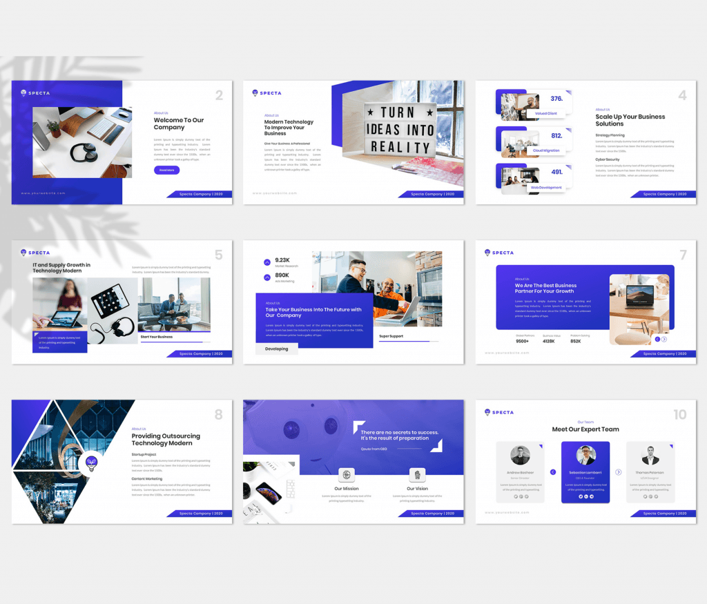 Specta –  Startup  Presentation Template Google slide