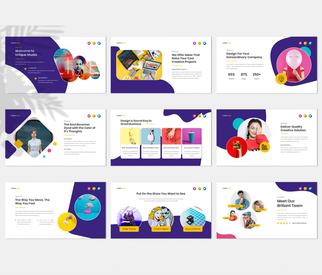 Carousel –  Colorful Modern Presentation Google slide