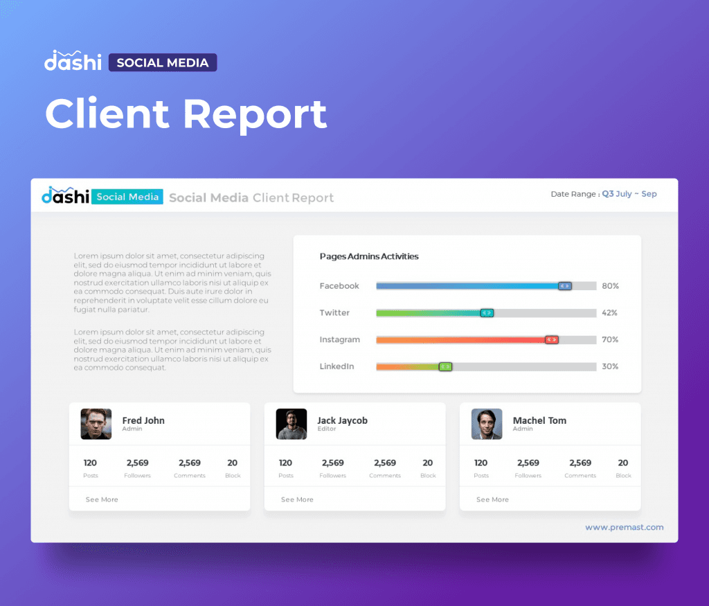 dashi Social Media Dashboard Report Presentation