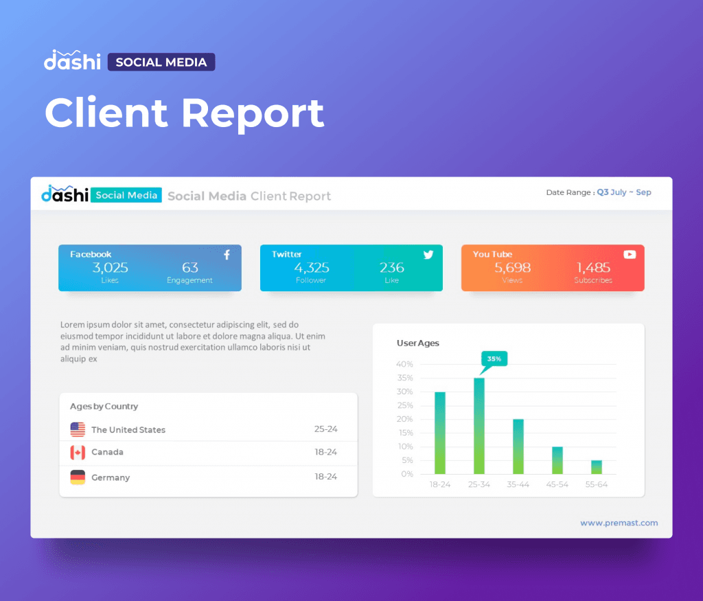 dashi Social Media Dashboard Report Presentation