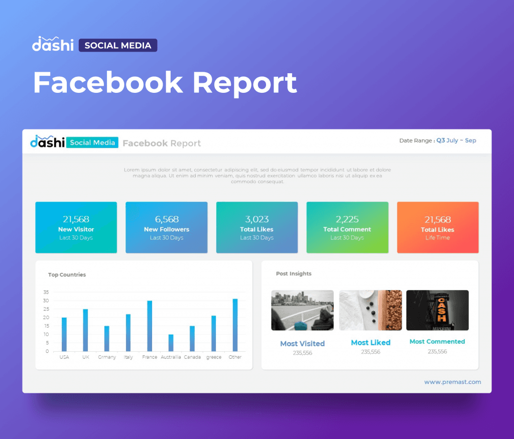 dashi Social Media Dashboard Report Presentation