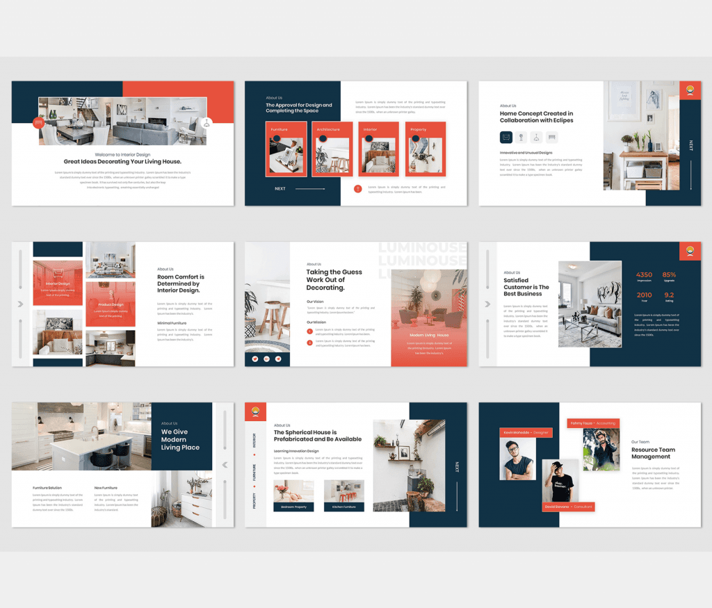 Luminouse – Furniture and Interior Design Google Slides Template