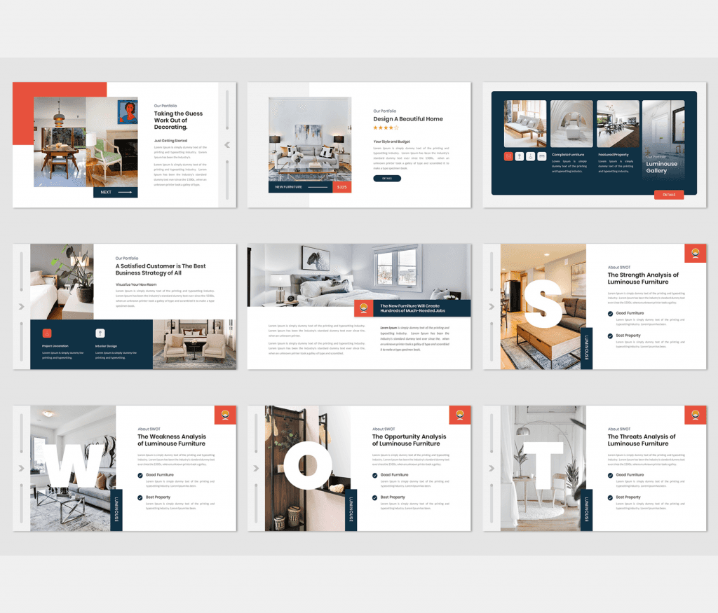 Luminouse – Furniture and Interior Design Google Slides Template