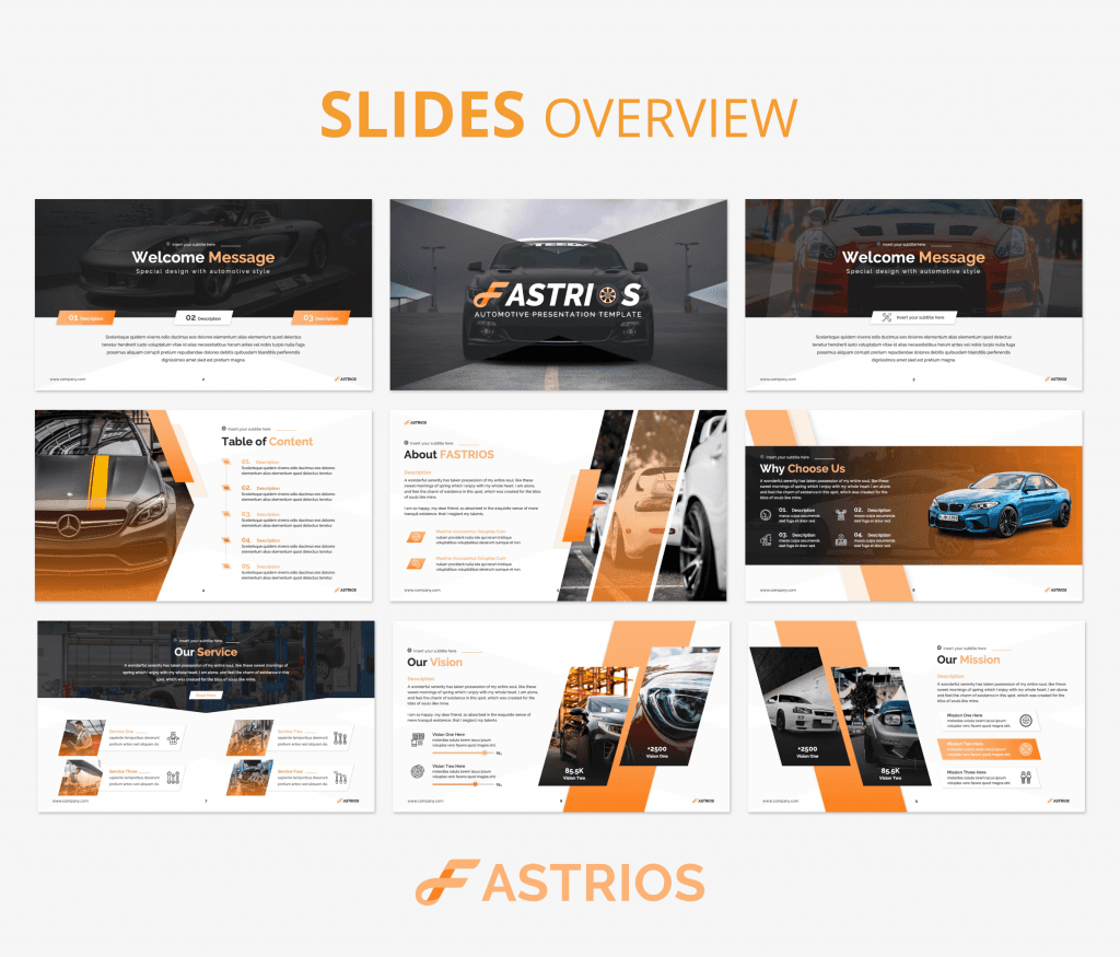 Fastrios – Automotive PowerPoint Presentation Template