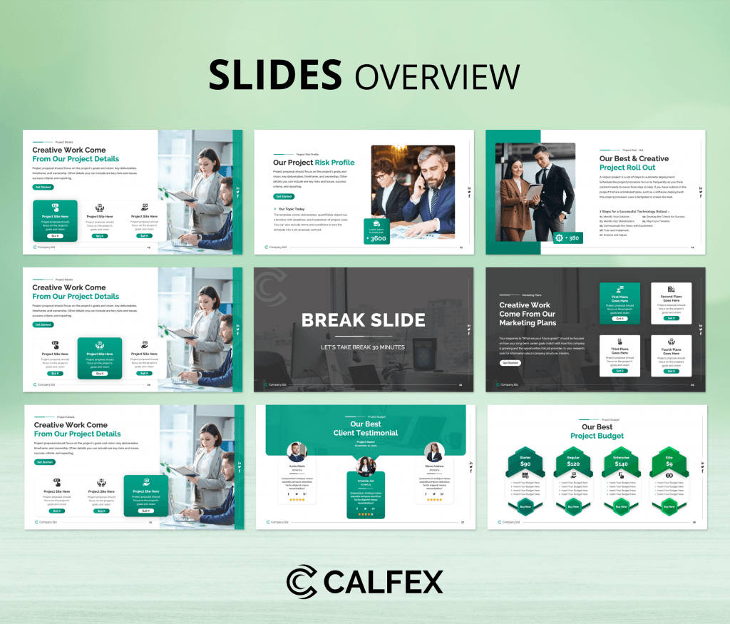 Calfex – Project Proposal PPT Presentation Template