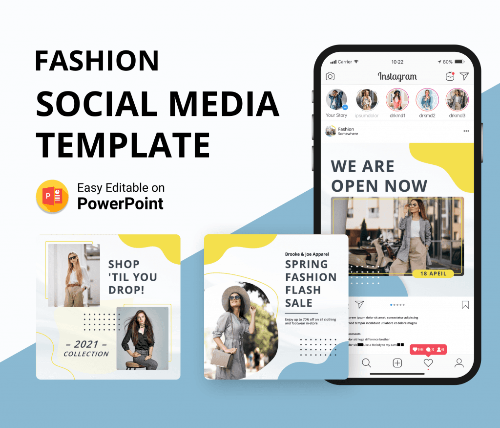 Fashion Social Media PowerPoint Template