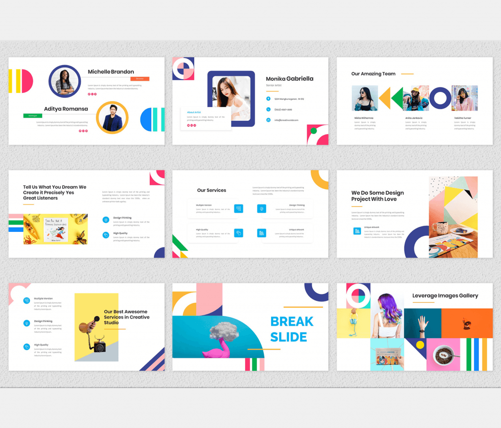 Leverage – Color Geometry Google Slides Template