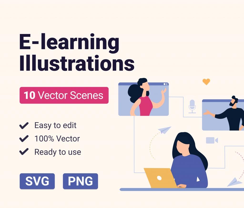 E-learning Illustrations Set