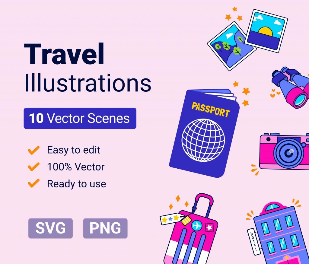 Travel Illustration Set