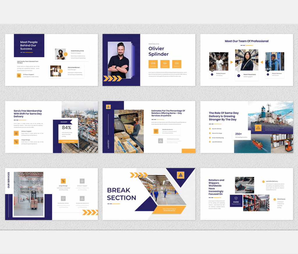 Logistsy – Logistic &amp; Delivery Google Slides Template