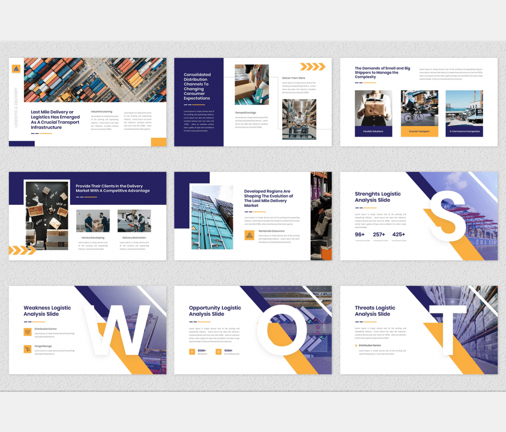 Logistsy – Logistic &amp; Delivery Google Slides Template