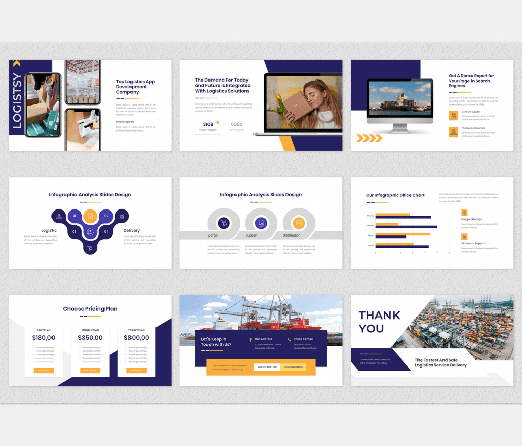 Logistsy – Logistic &amp; Delivery PowerPoint Template