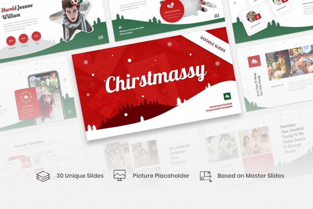 Christmassy – Christmas Themed Google Slides Template