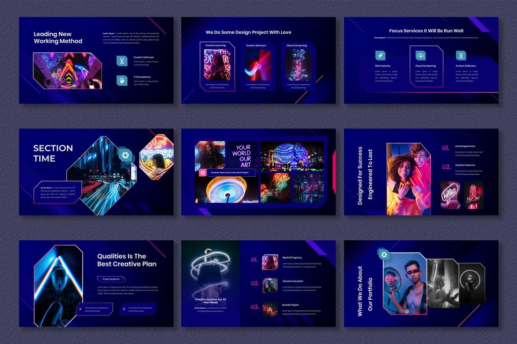 Zealous – Modern Neon Google Slides Template