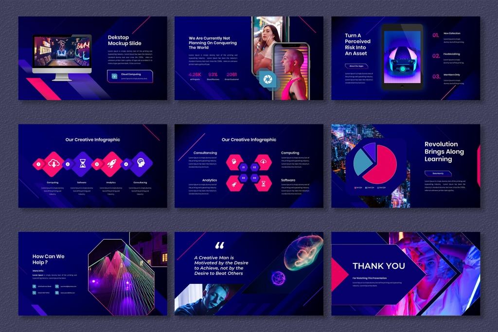 Zealous – Modern Neon PowerPoint Template
