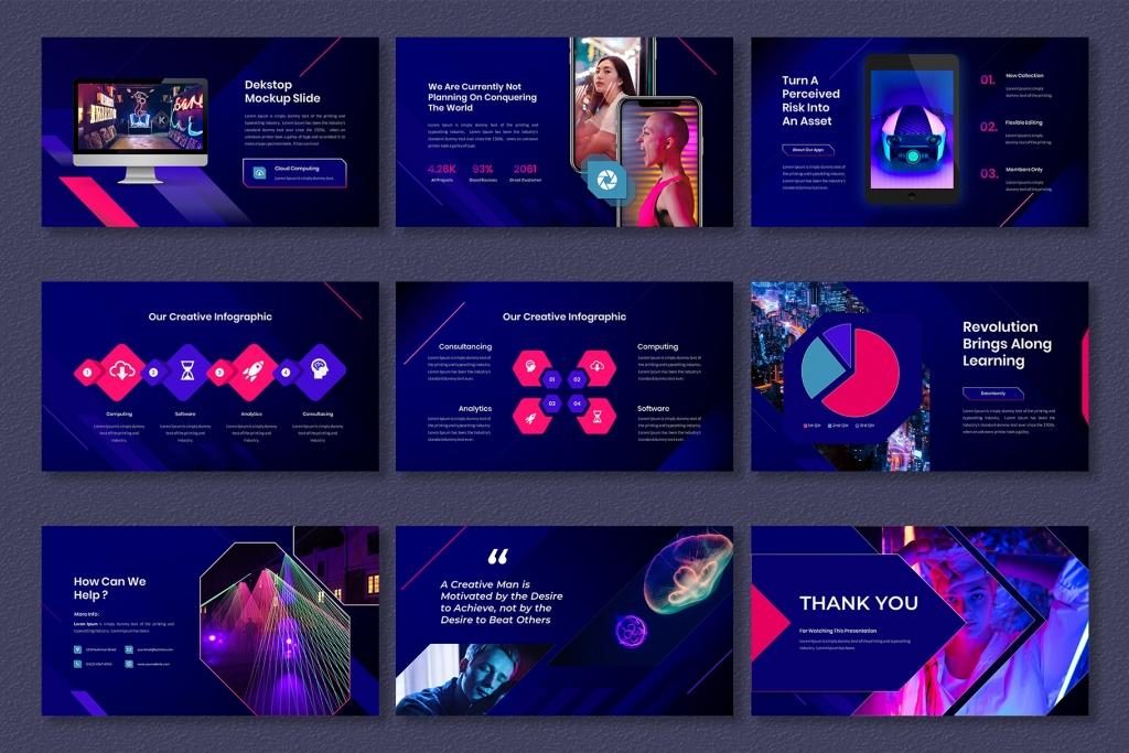 Zealous – Modern Neon Google Slides Template