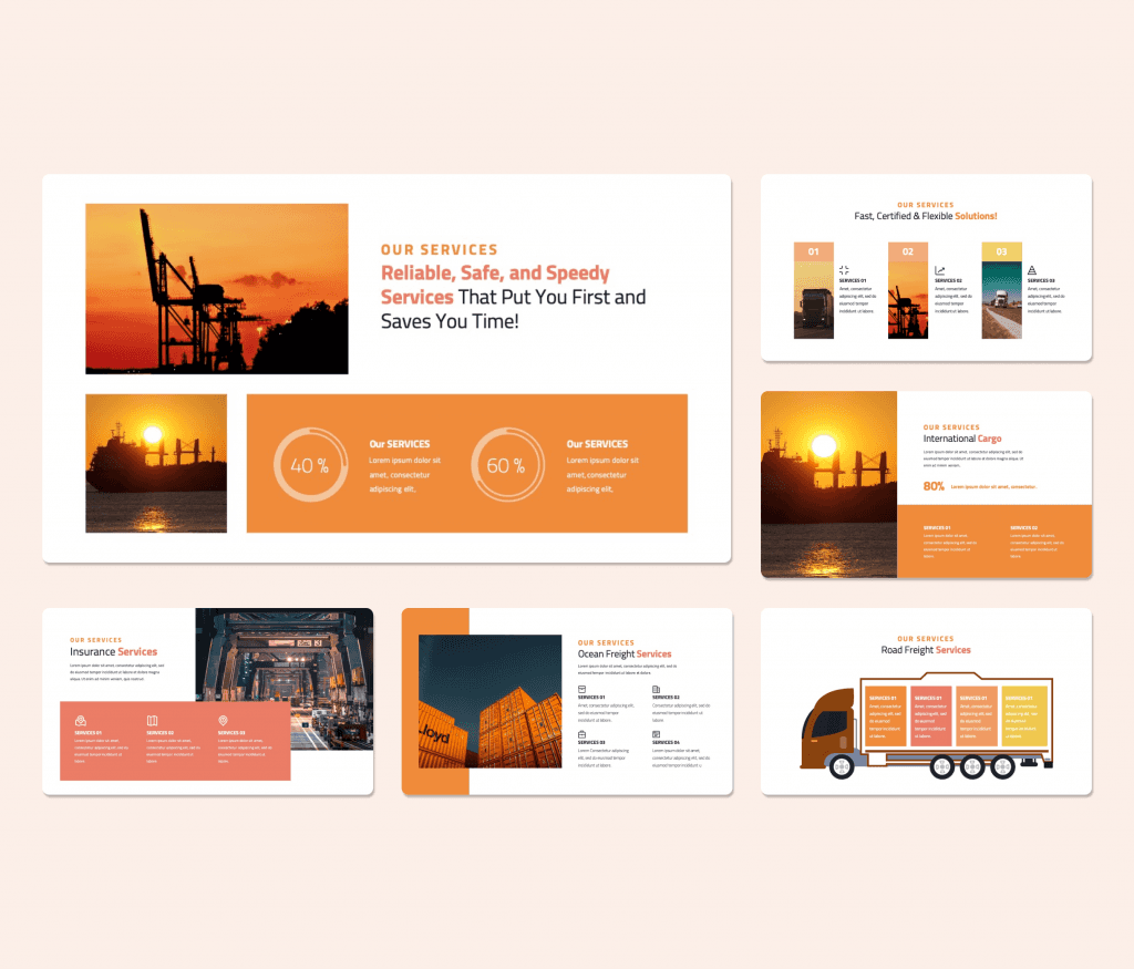 Trangistic – Logistic &amp; Transport PowerPoint Presentation Template