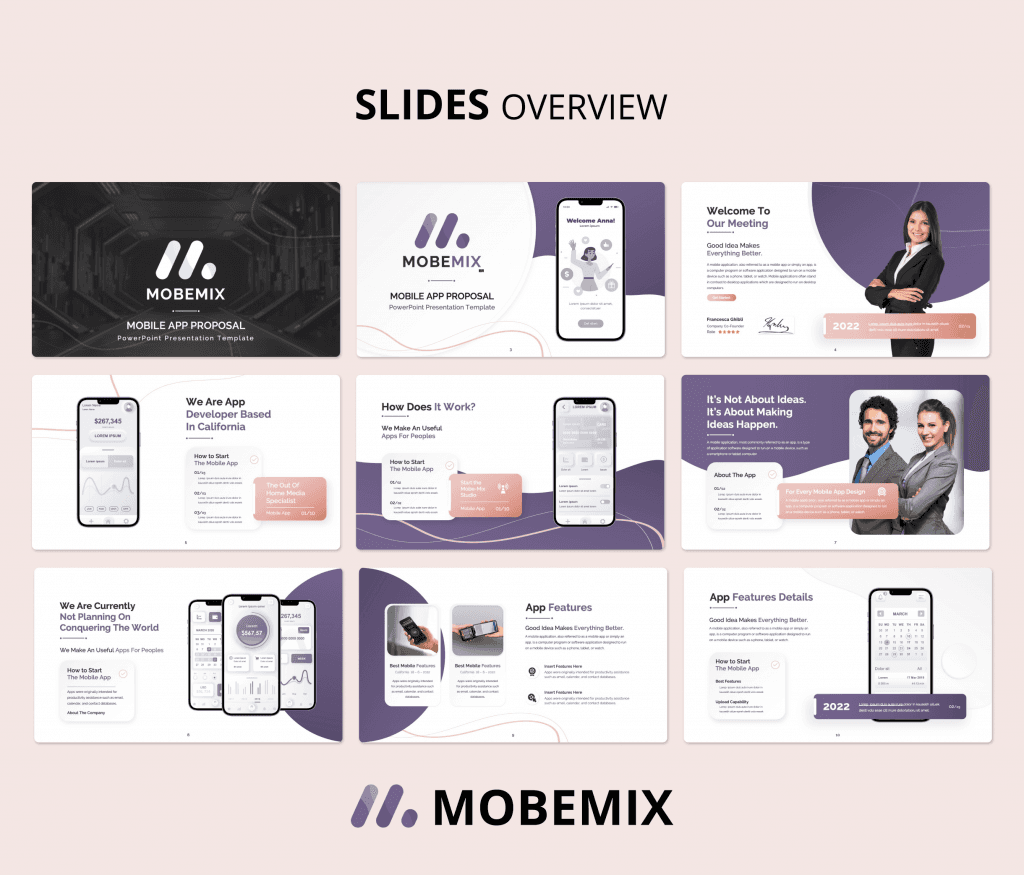 MobeMix - Mobile App proposal PowerPoint Presentation Template