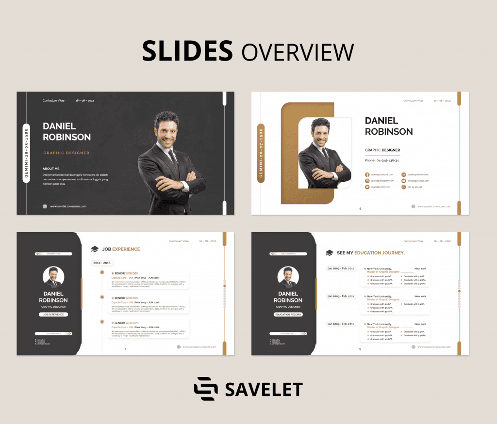 Savelet - CV Resume PowerPoint Presentation Template