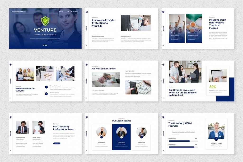 Venture – Insurance Presentation PowerPoint Template