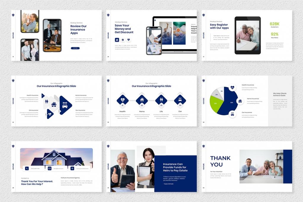 Venture – Insurance Presentation Google Slides Template