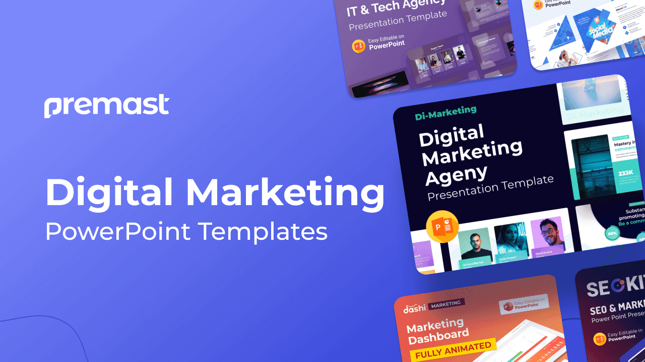 Digital Marketing Agency, SEO, and Social Media PowerPoint Templates +20