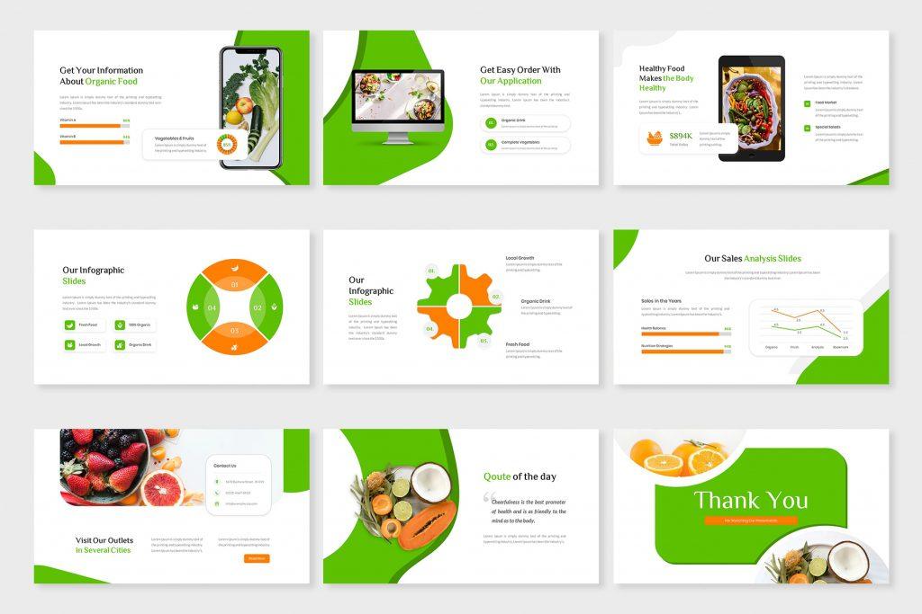 Nutrilist – Grocery &amp; Organic Food Google Slides Template