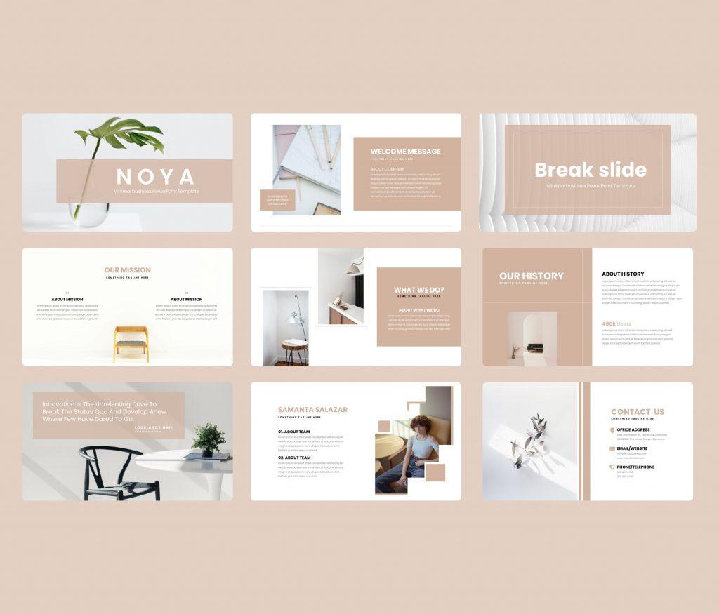 N O Y A – Minimal business PowerPoint Template