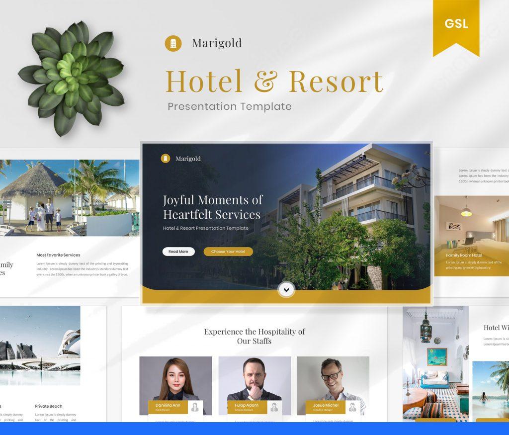 Marigold – Hotel &amp; Resort Google Slides Template