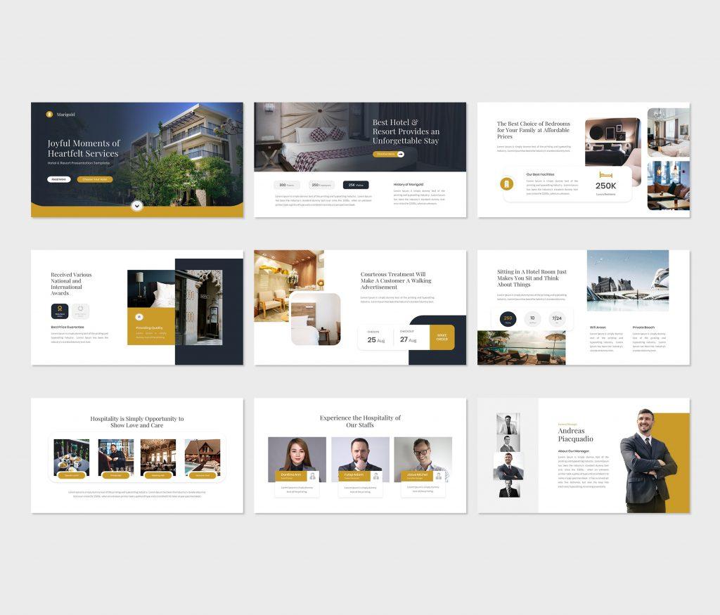 Marigold - Hotel &amp; Resort PowerPoint Template