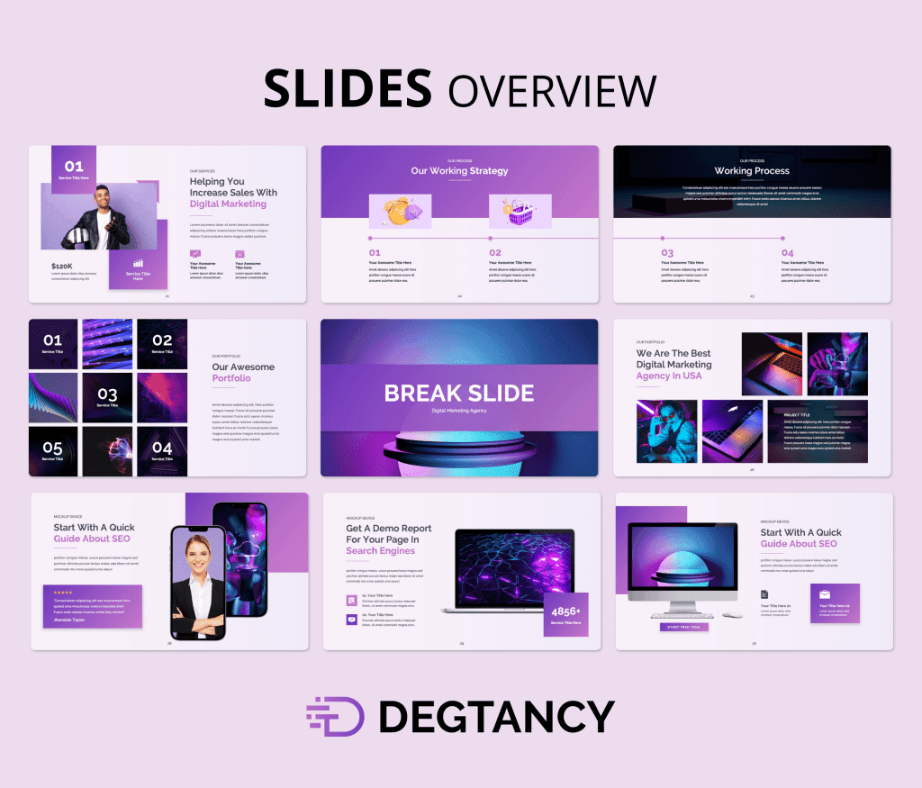 Degtancy - Digital Marketing Agency PowerPoint Presentation Template