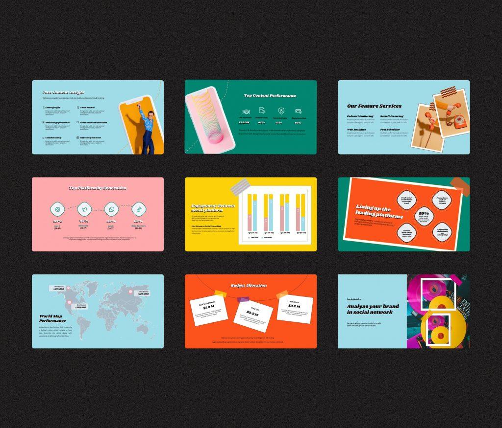 Retro - Social Media Report PowerPoint Template